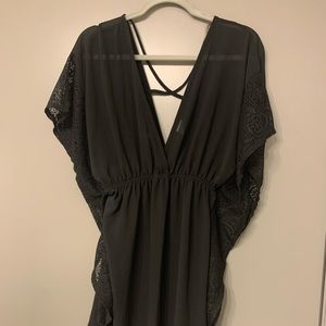 Flowy black swimsuit cover up